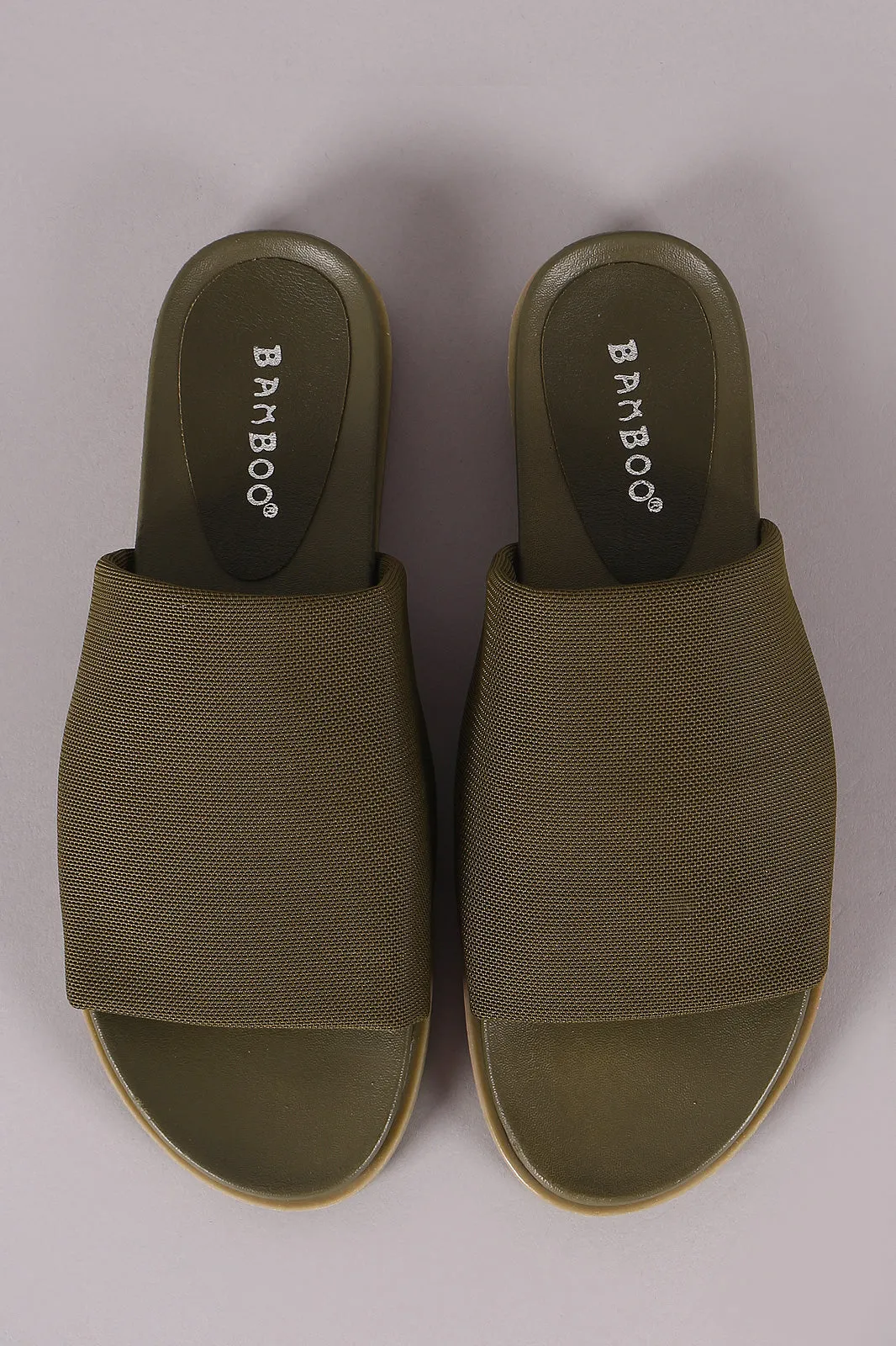 Bamboo Open Toe Mesh Slide Sandal