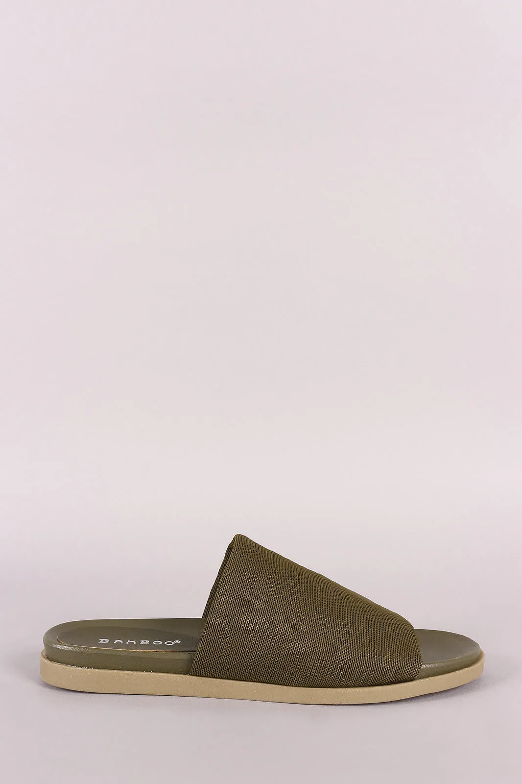 Bamboo Open Toe Mesh Slide Sandal