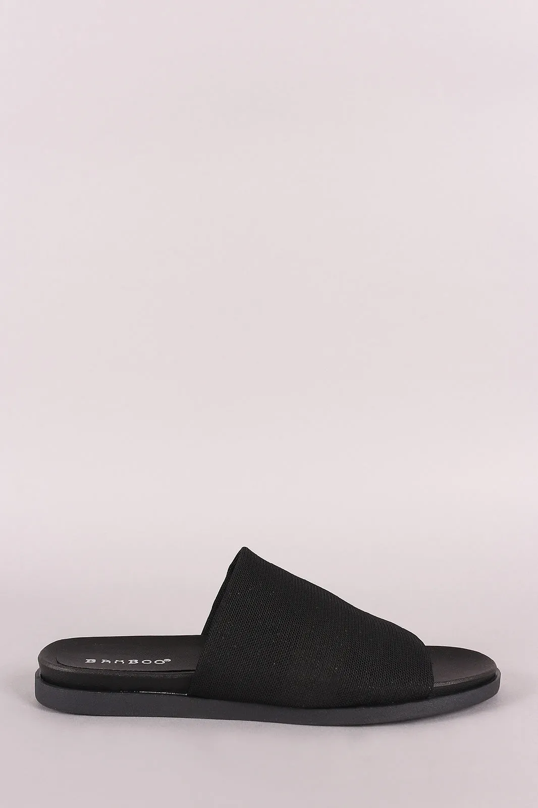 Bamboo Open Toe Mesh Slide Sandal