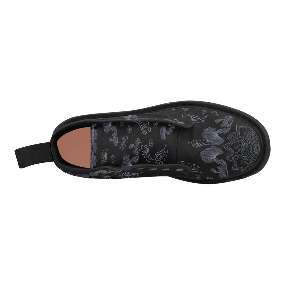 Black cow pattern Martin Boots for Women