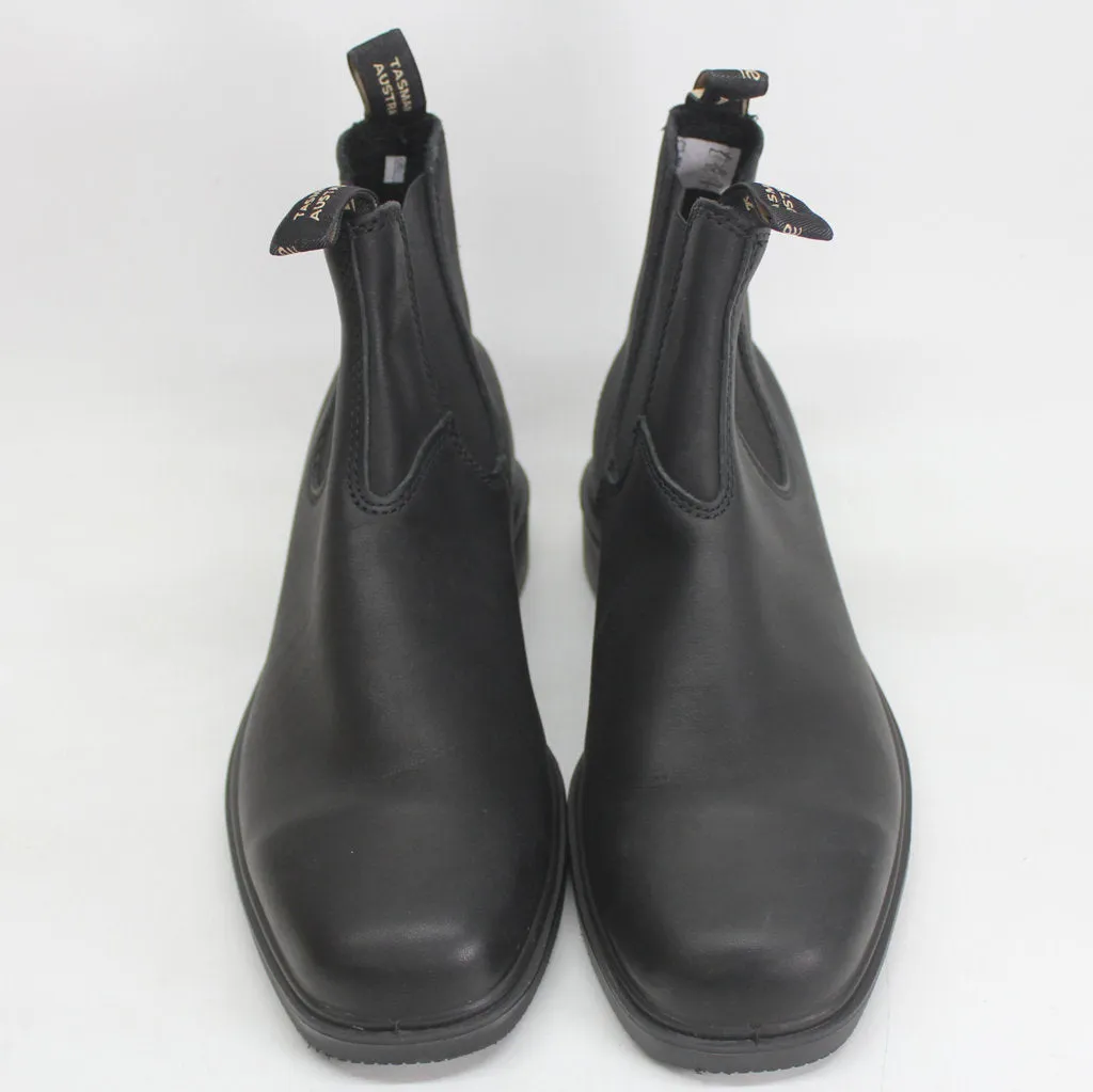 Blundstone 063 Black Unisex Leather Slip-On Square-toe Chelsea Boots - UK 9