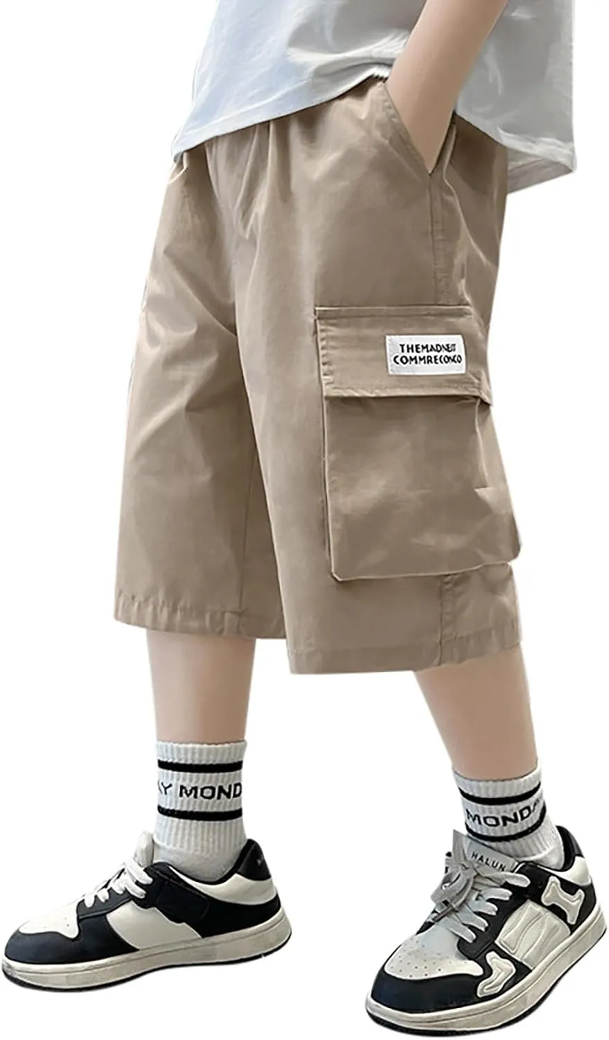 Boys Cargo Shorts for Kids Youth Outdoor Casual Stretch Comfortable Durable Lightweight Breathable Active Play