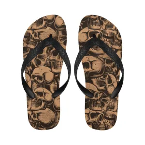 Bronze Skull Flip Flops