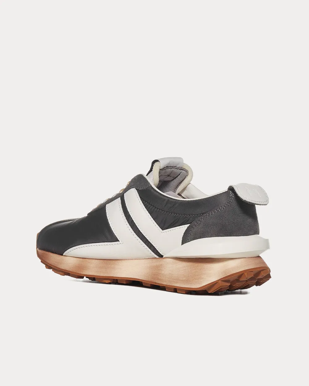 Bumpr Nylon & Leather Grey Low Top Sneakers