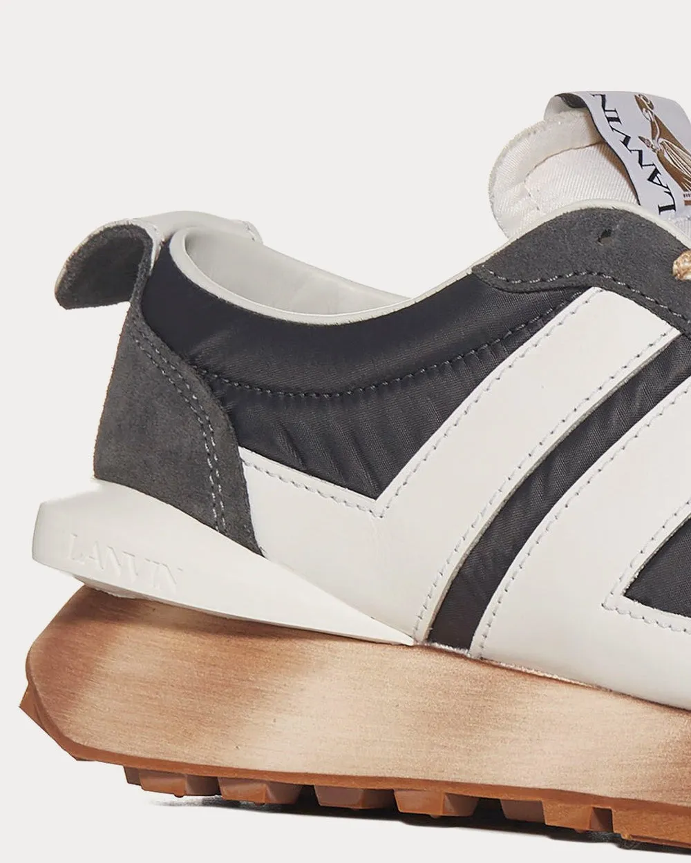 Bumpr Nylon & Leather Grey Low Top Sneakers