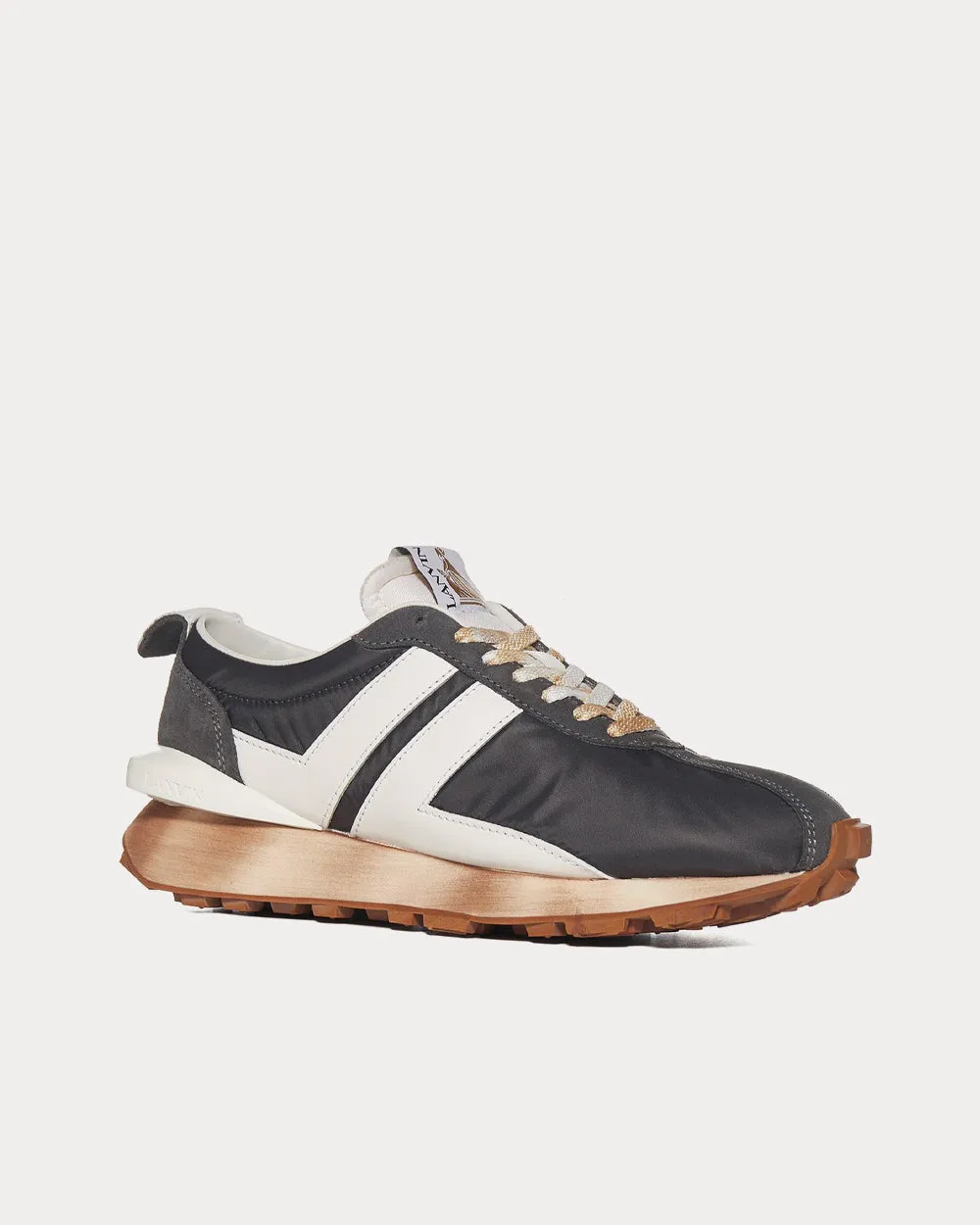 Bumpr Nylon & Leather Grey Low Top Sneakers