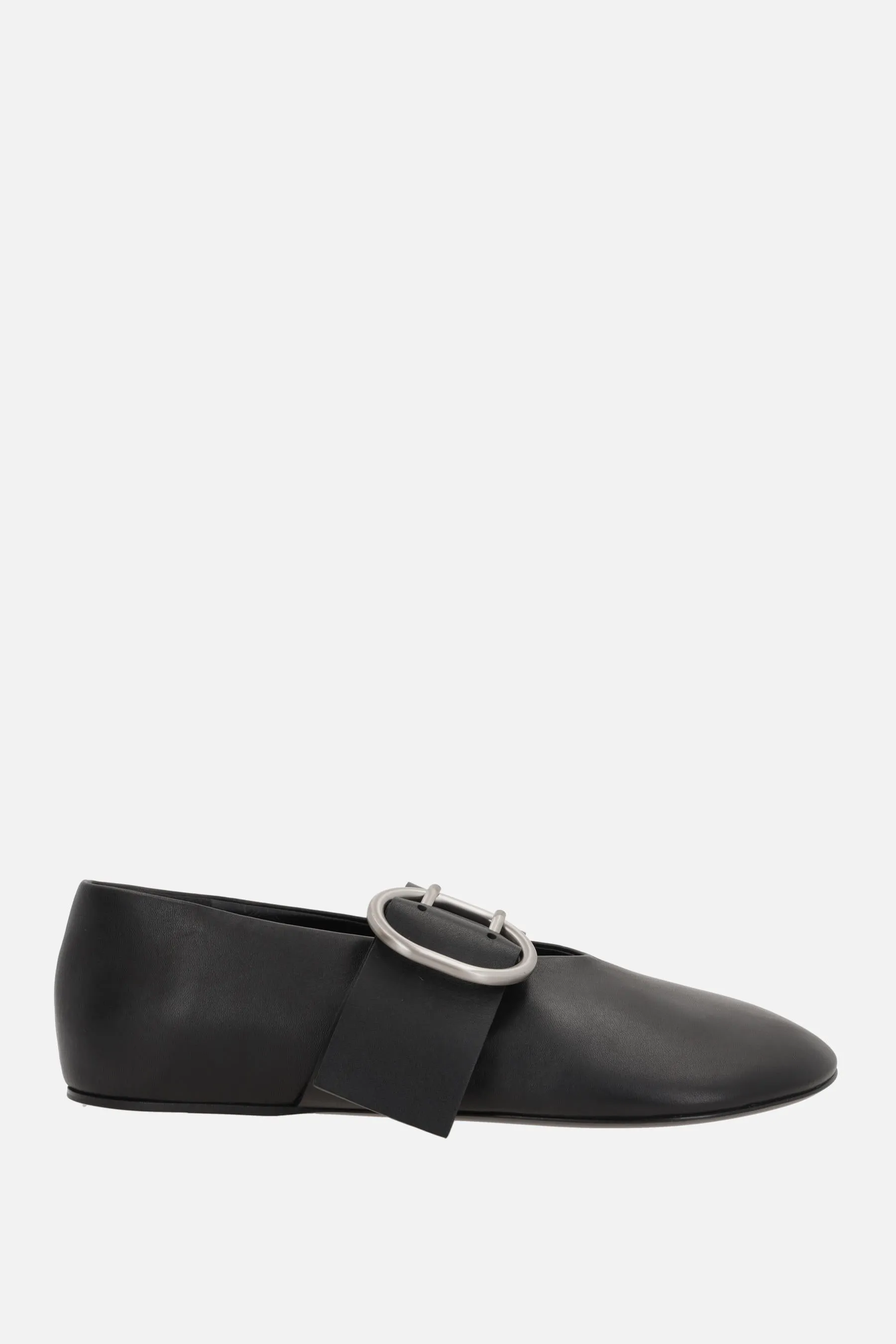 Cannolo Buckle Leather Ballerinas