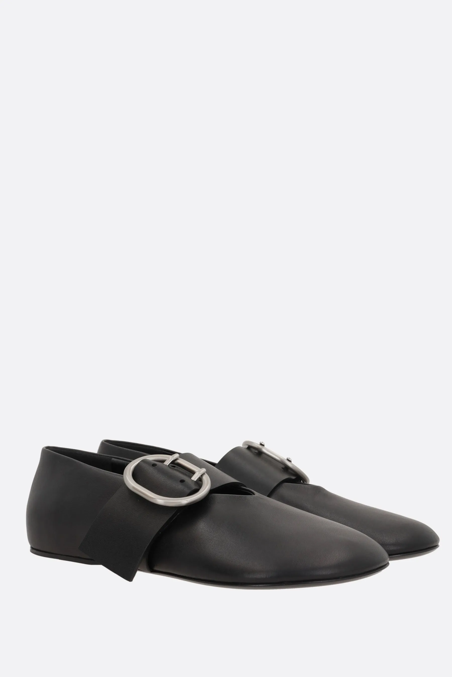 Cannolo Buckle Leather Ballerinas