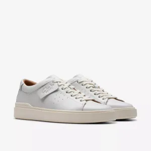 Clarks White Leather Sneakers