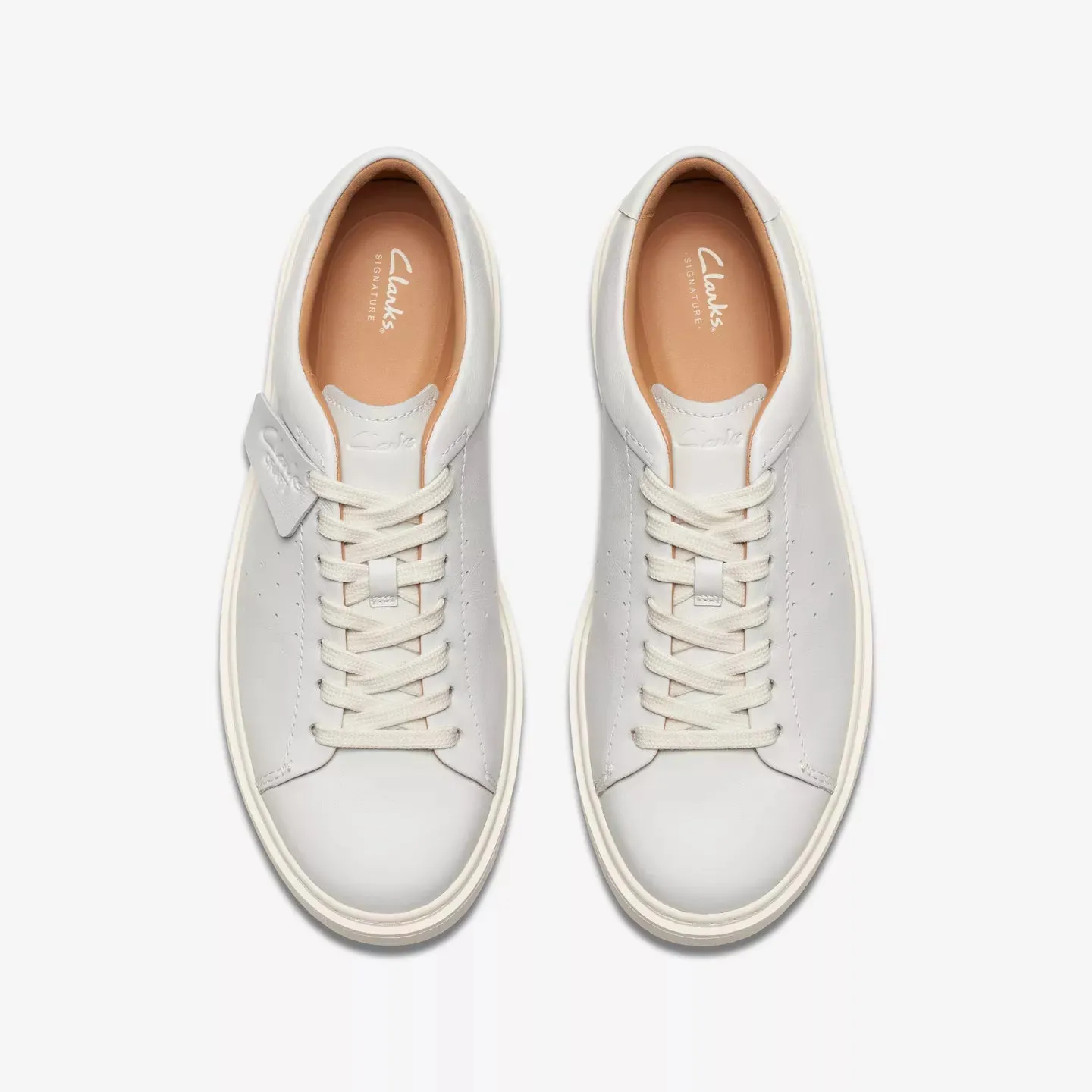 Clarks White Leather Sneakers