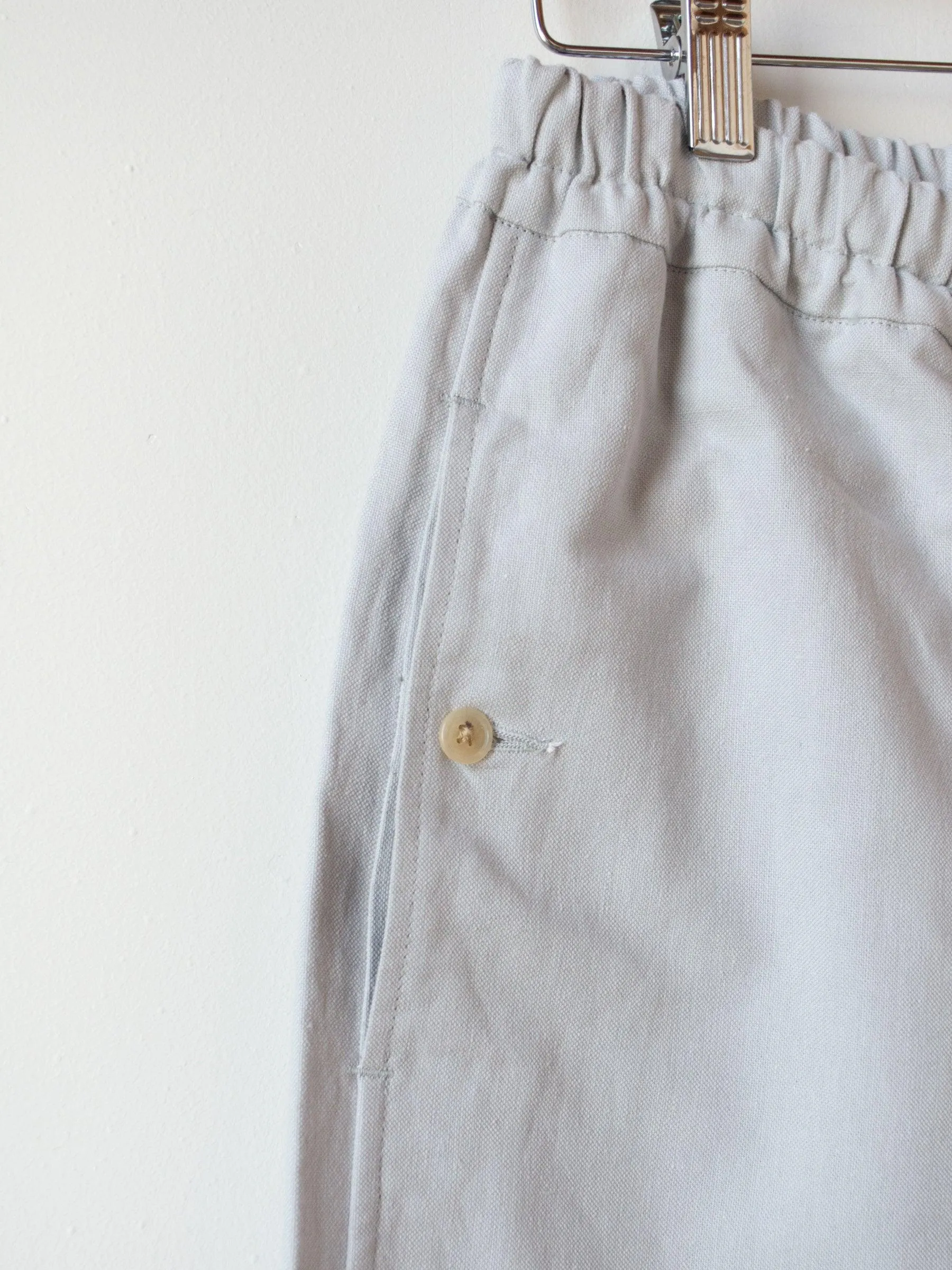 Cotton Linen Canvas Easy Trousers - Gray Blue