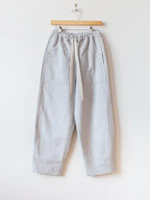 Cotton Linen Canvas Easy Trousers - Gray Blue