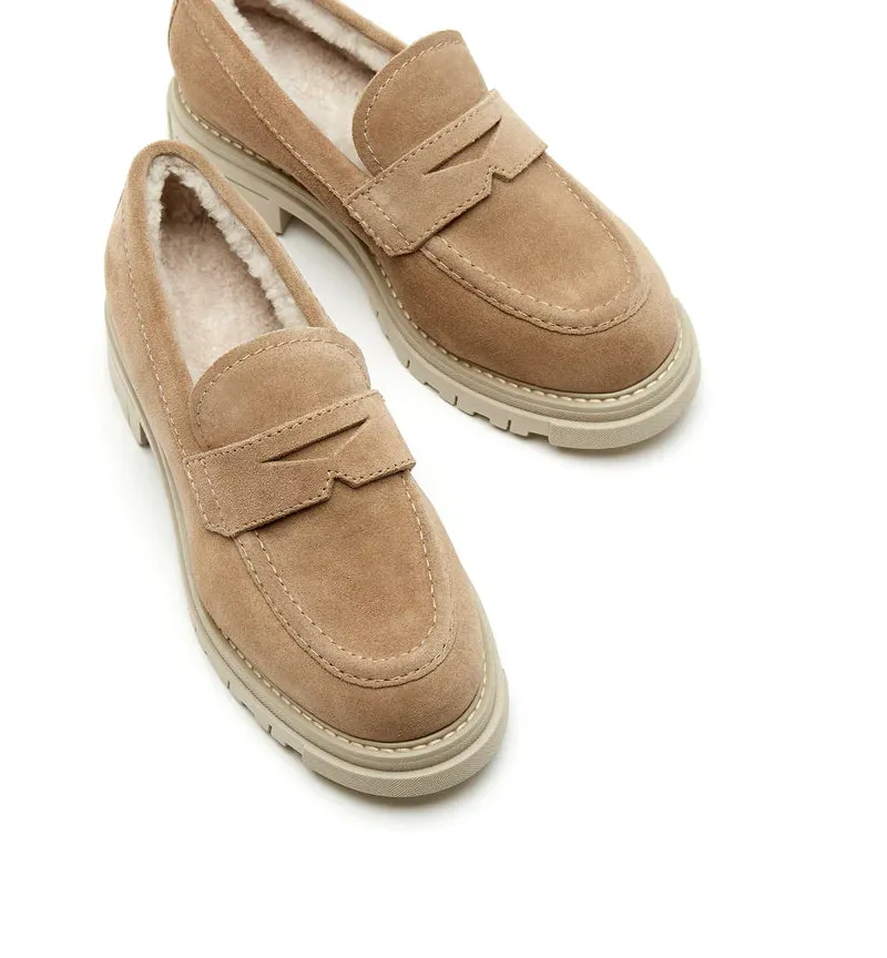 Devin Shearling Lined Loafer | Biscotti Suede