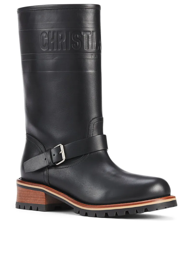 Dior Quest Leather Mid-Calf Boots