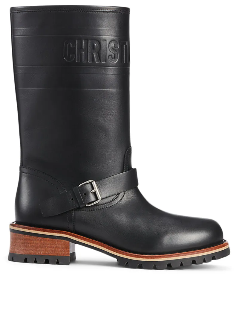 Dior Quest Leather Mid-Calf Boots