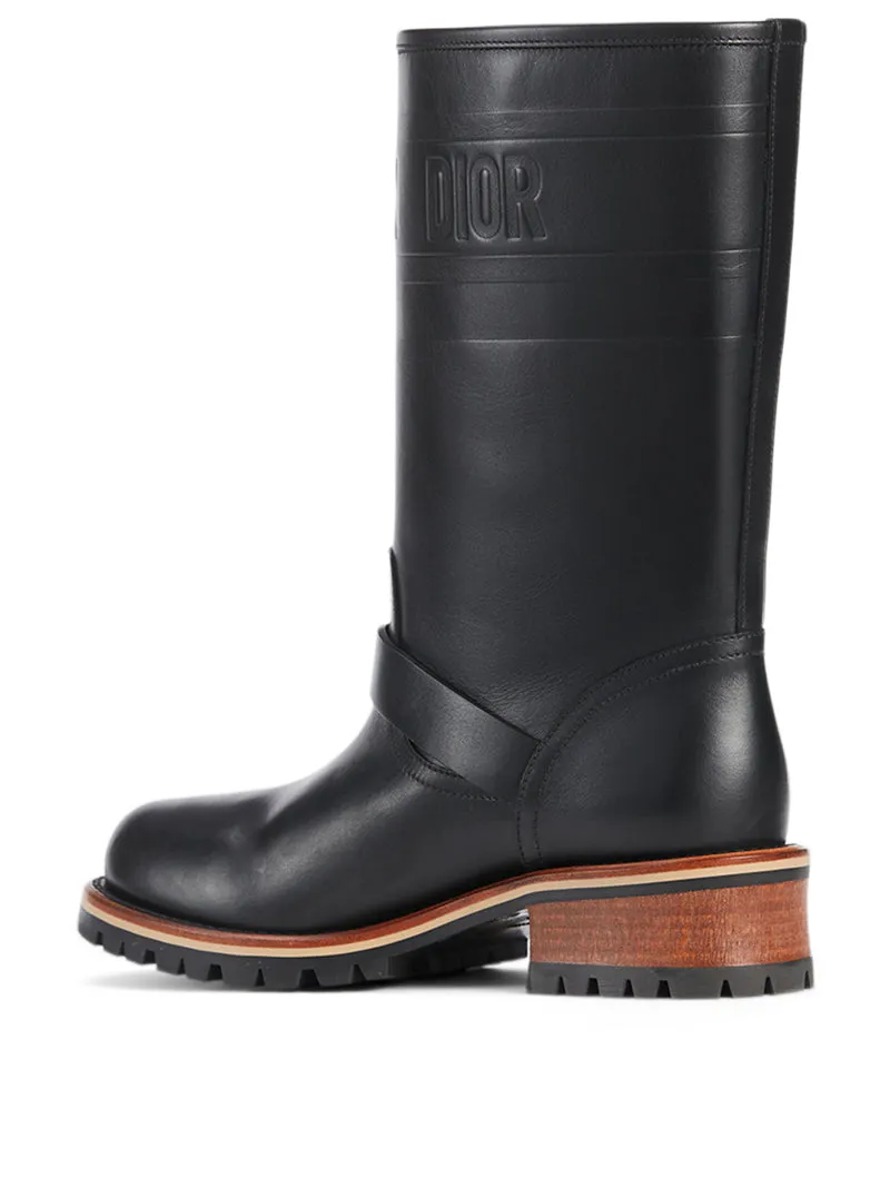 Dior Quest Leather Mid-Calf Boots