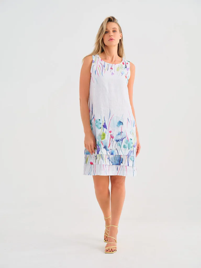 Dolcezza Dress - Linen - Misty Blossom - 25782