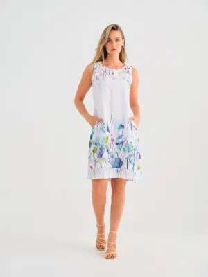 Dolcezza Dress - Linen - Misty Blossom - 25782