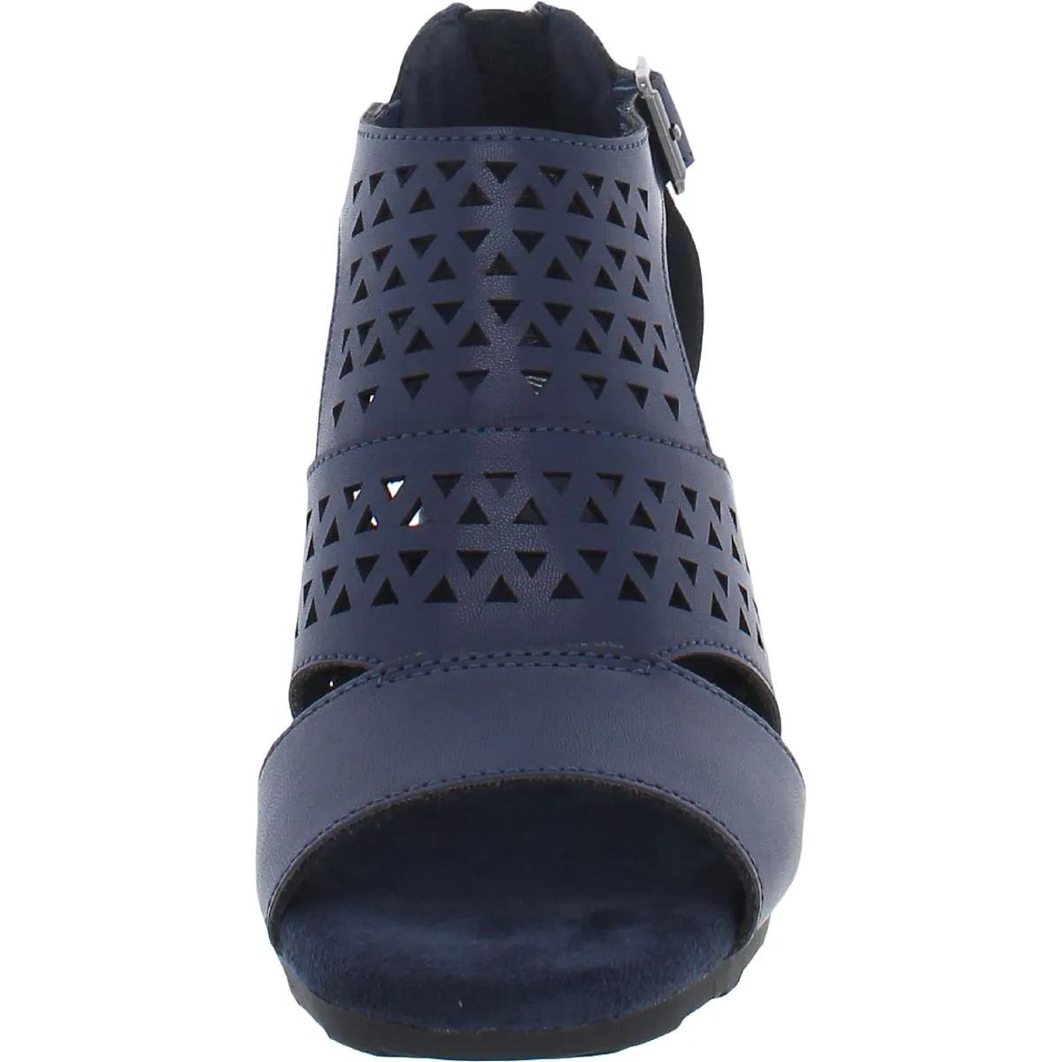 Easy Street Womens Adara  Faux Leather Perforated Heel Sandals