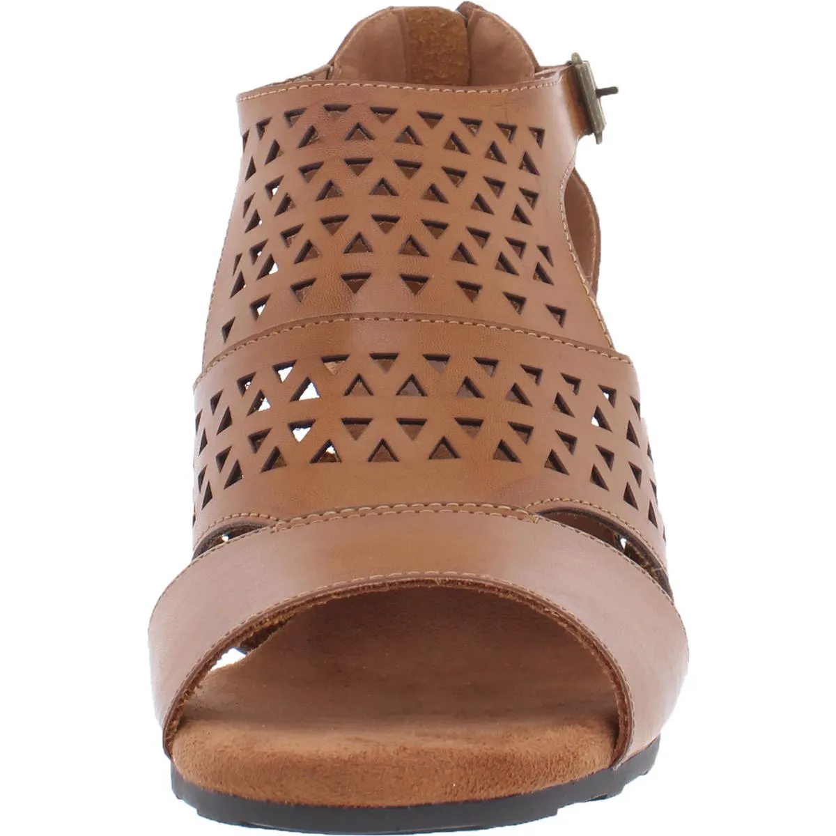 Easy Street Womens Adara  Faux Leather Perforated Heel Sandals