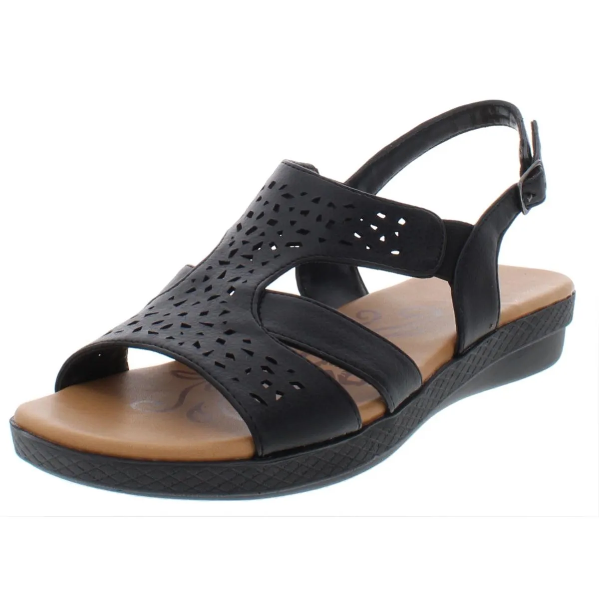 Easy Street Womens Bolt Open-Toe Padded Insole Slingback Sandals