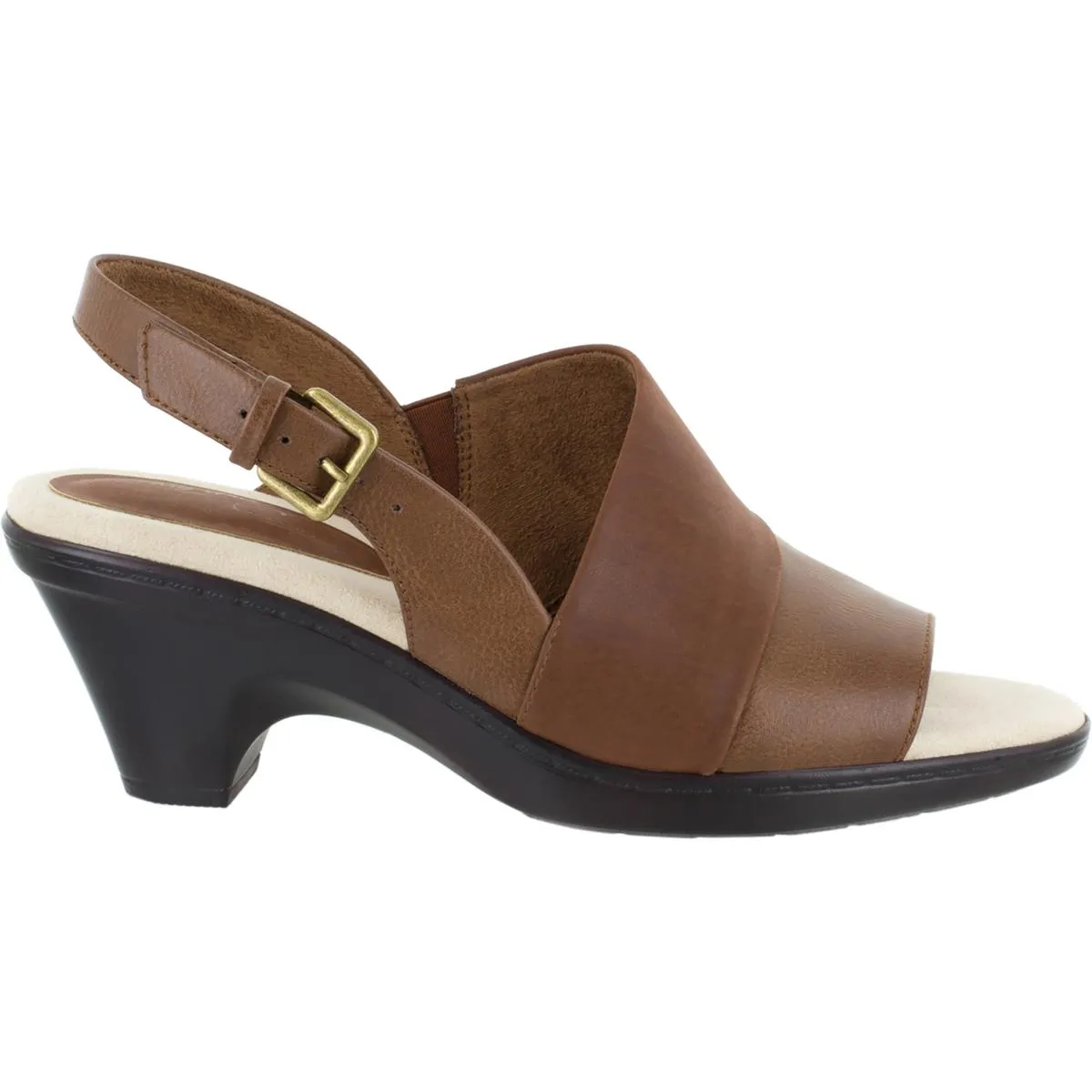 Easy Street Womens Irma Faux Leather Heeled Slingback Sandals