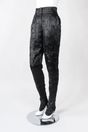 Embroidered Silk Stirrup Pant