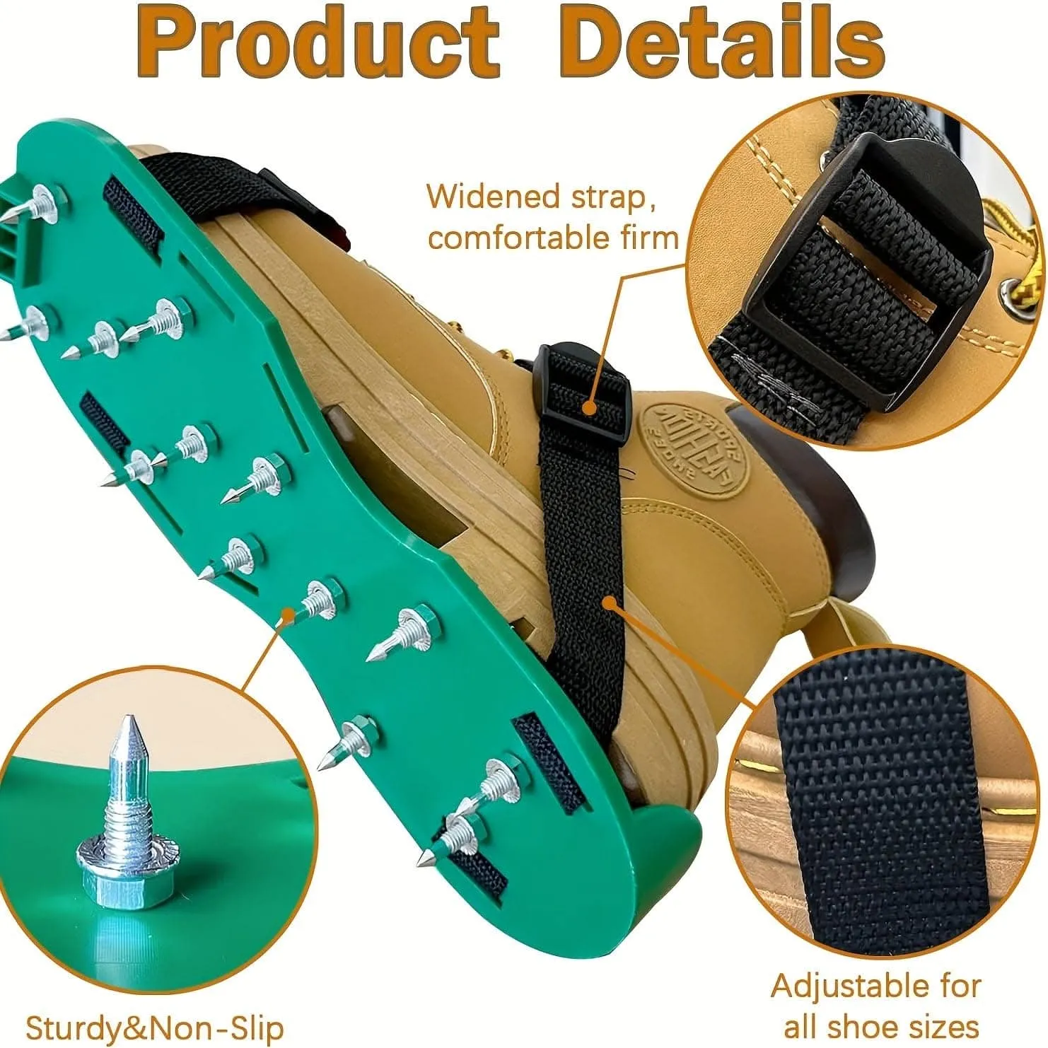 Epoxy Floor Spike Shoes - Durable Coating Boots with 11 Steel Spikes