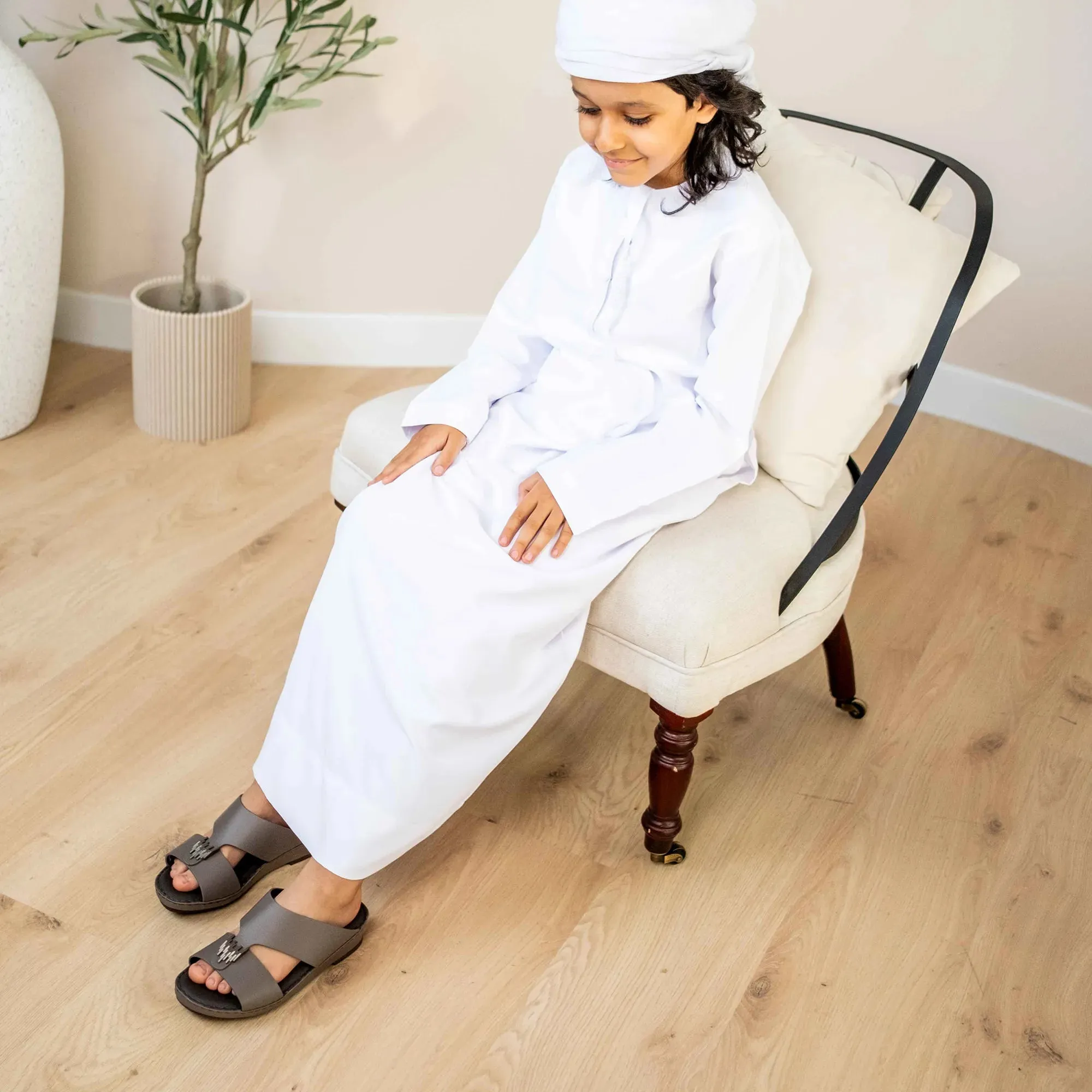 FARADA KIDS UNIQUE TEXTURED ACCENT SANDALS LONDON SKY