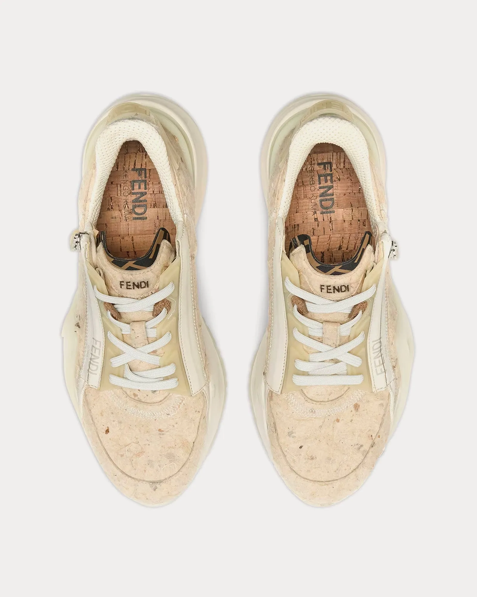 Fendi Flow Natural Washi Paper Low Top Sneakers
