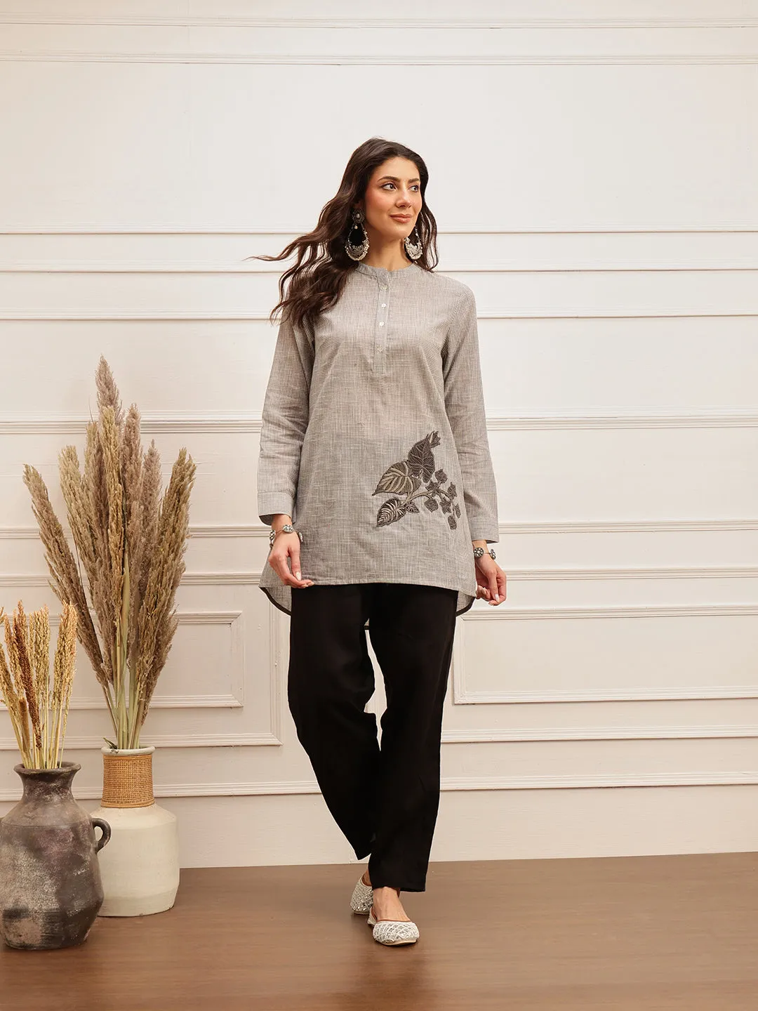 Grey Chic Embroidered Kurta
