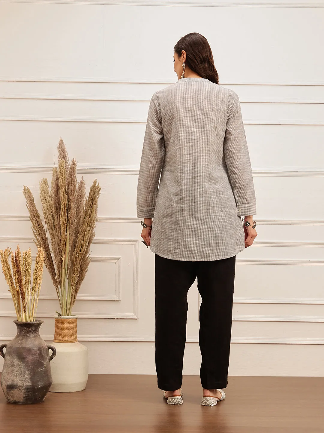 Grey Chic Embroidered Kurta