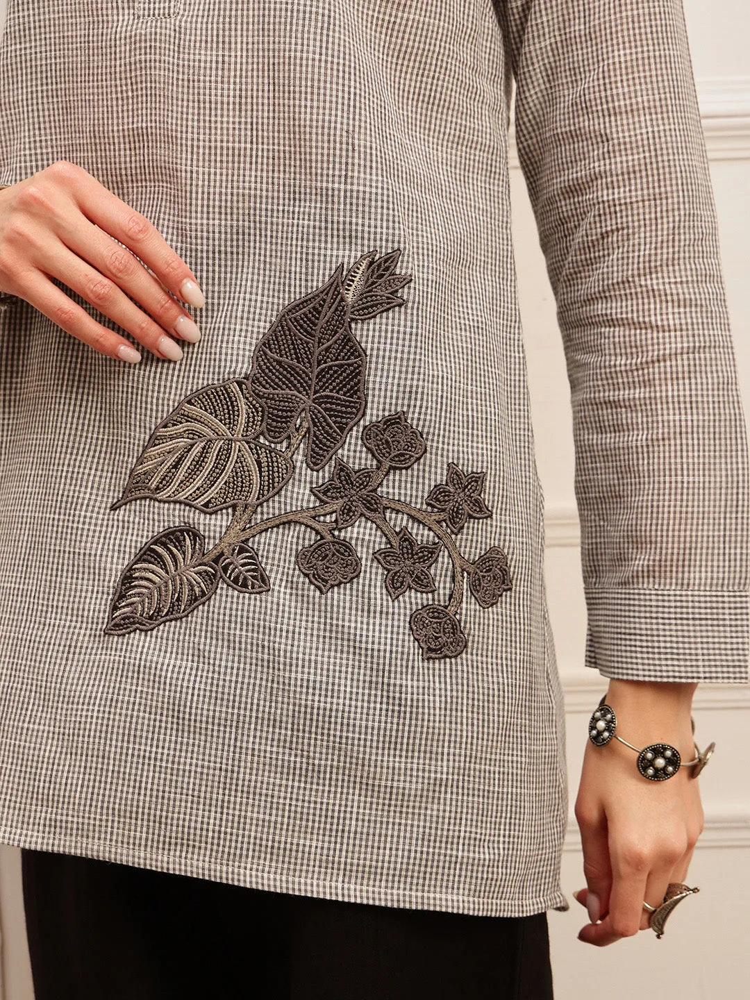 Grey Chic Embroidered Kurta