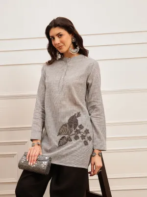 Grey Chic Embroidered Kurta