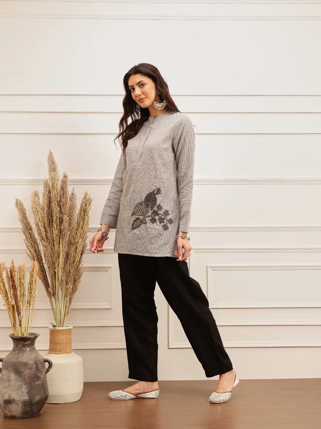 Grey Chic Embroidered Kurta