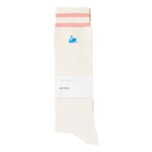 GS08 Cotton Socks White Peach