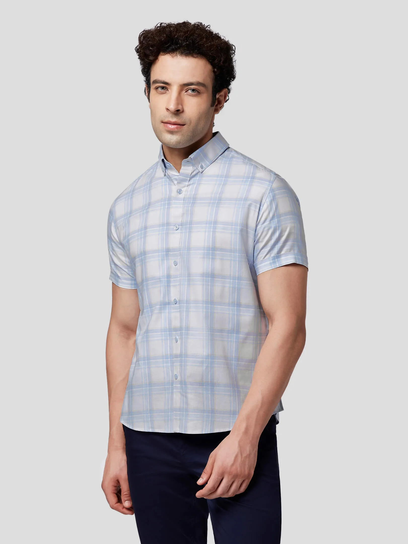 Gusto Short Sleeve Checkered Shirt