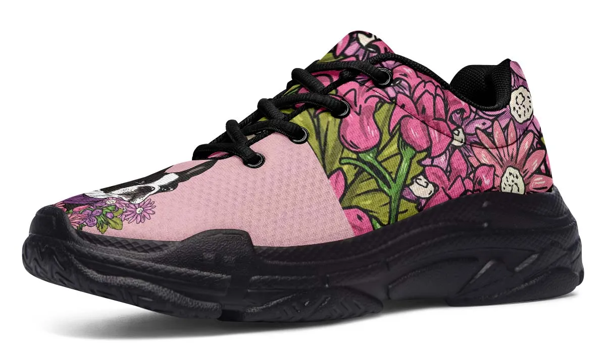 Illustrated Boston Terrier Chunky Sneakers
