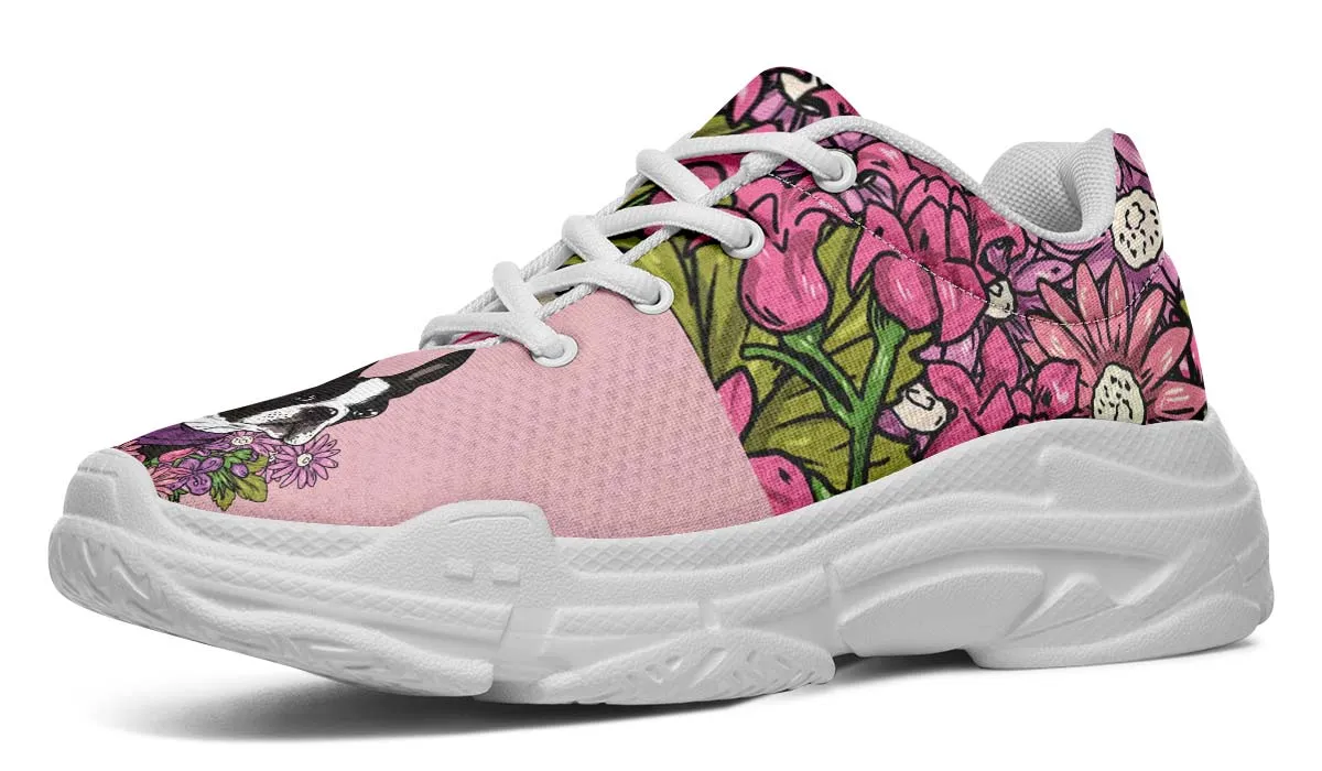 Illustrated Boston Terrier Chunky Sneakers