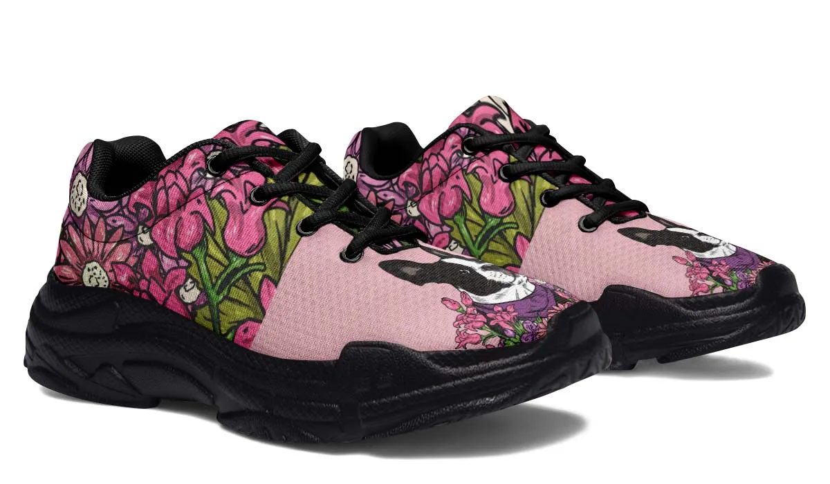 Illustrated Boston Terrier Chunky Sneakers