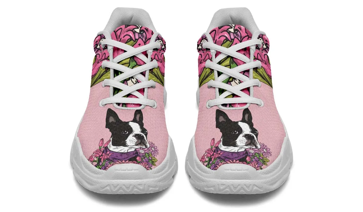 Illustrated Boston Terrier Chunky Sneakers