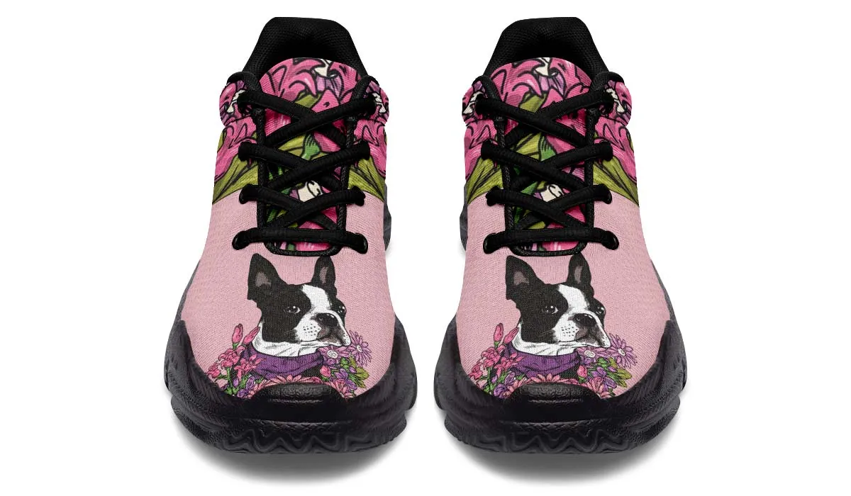 Illustrated Boston Terrier Chunky Sneakers