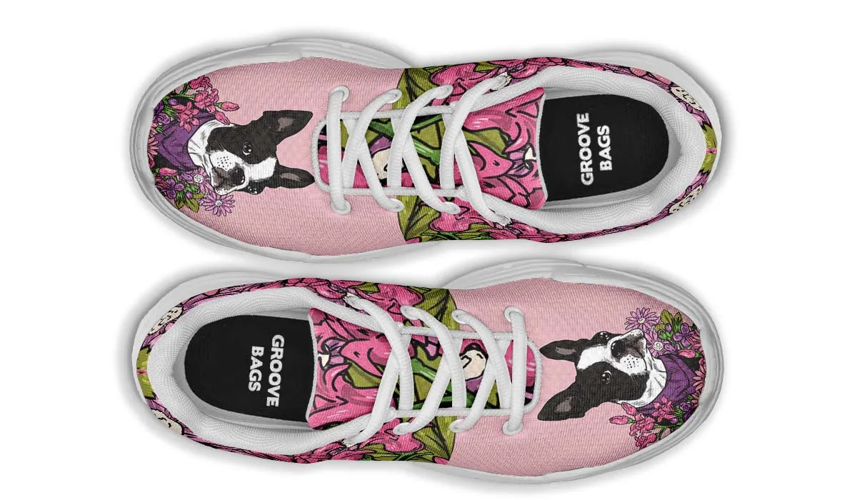 Illustrated Boston Terrier Chunky Sneakers