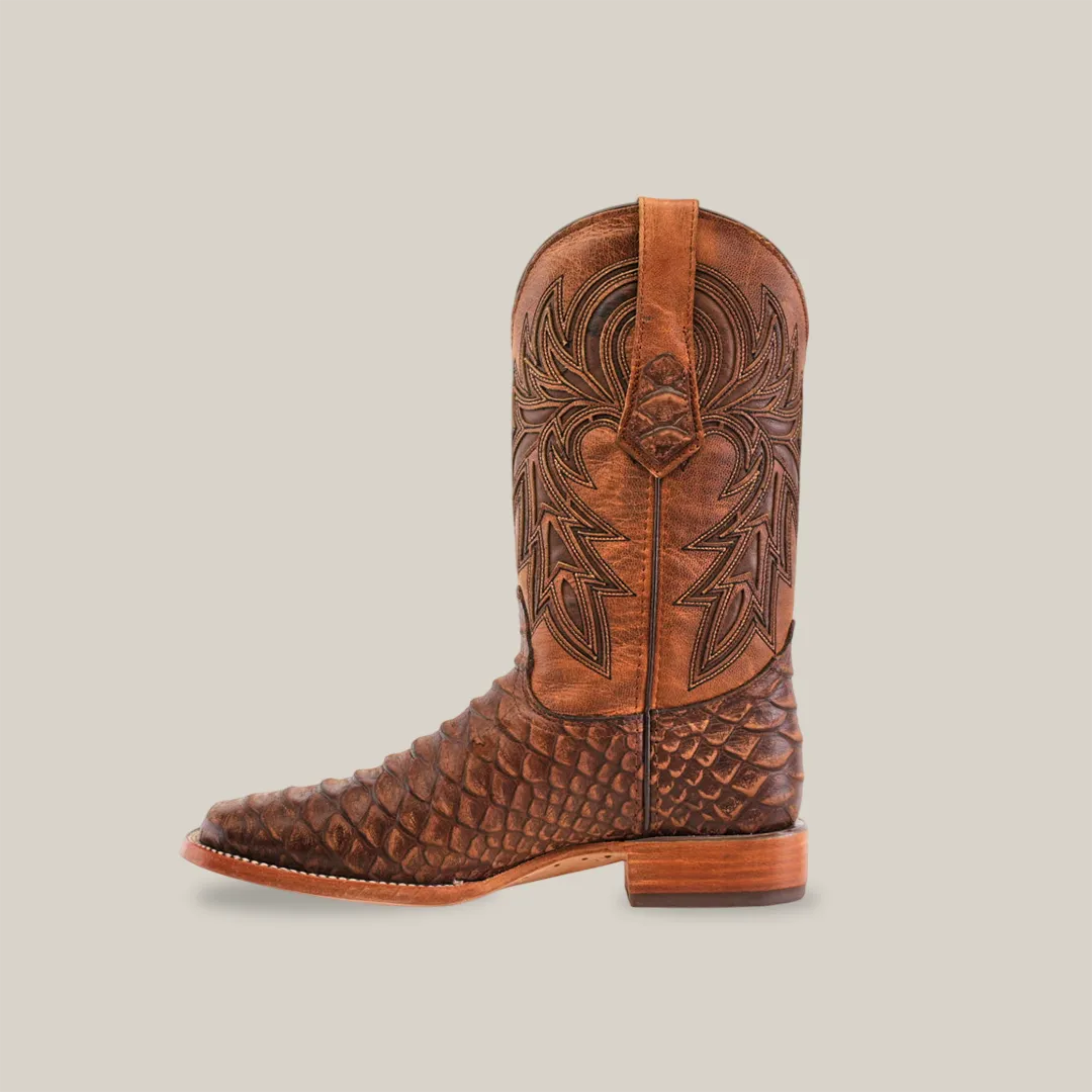 Jumbo Python Print Rustic Brown - Square Toe