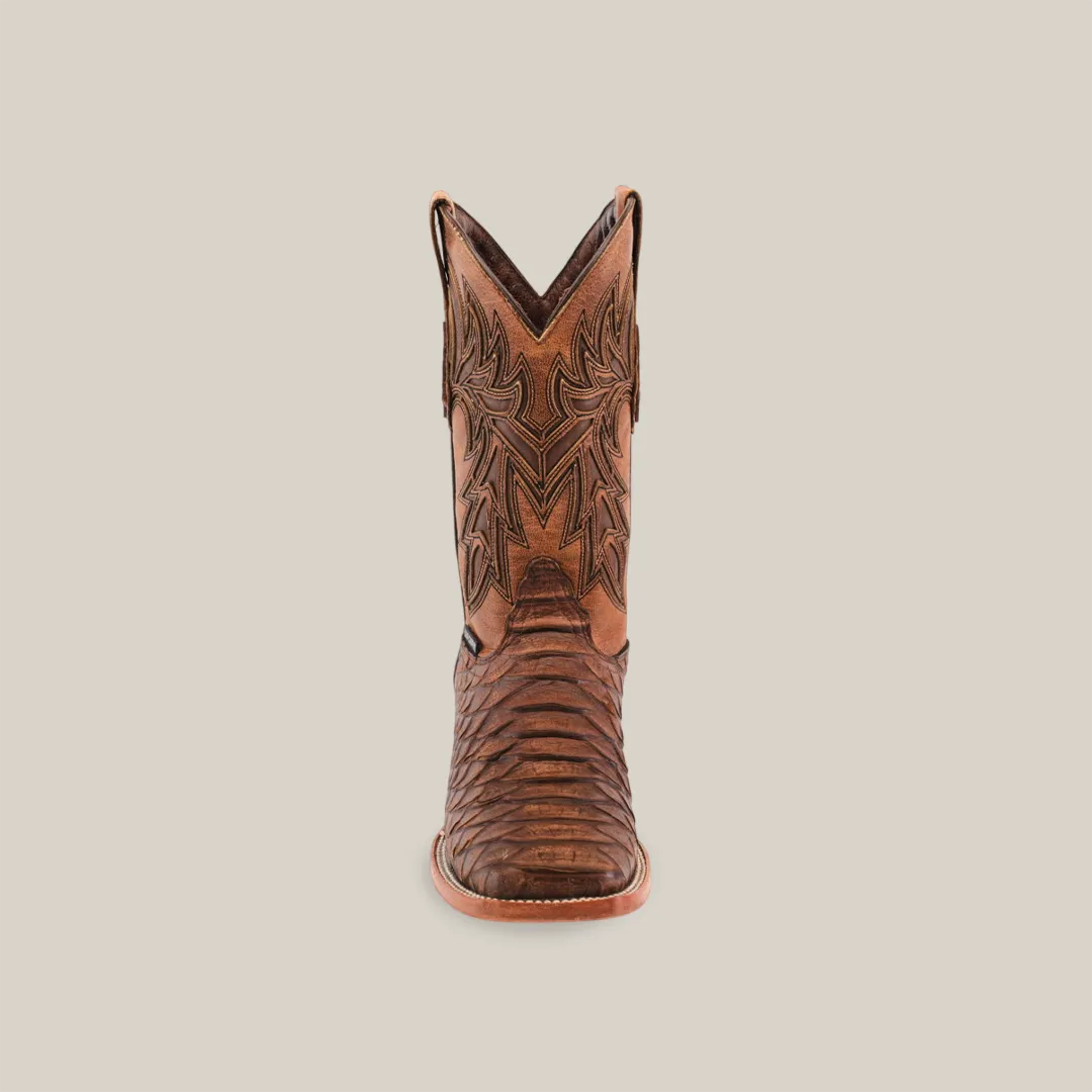Jumbo Python Print Rustic Brown - Square Toe