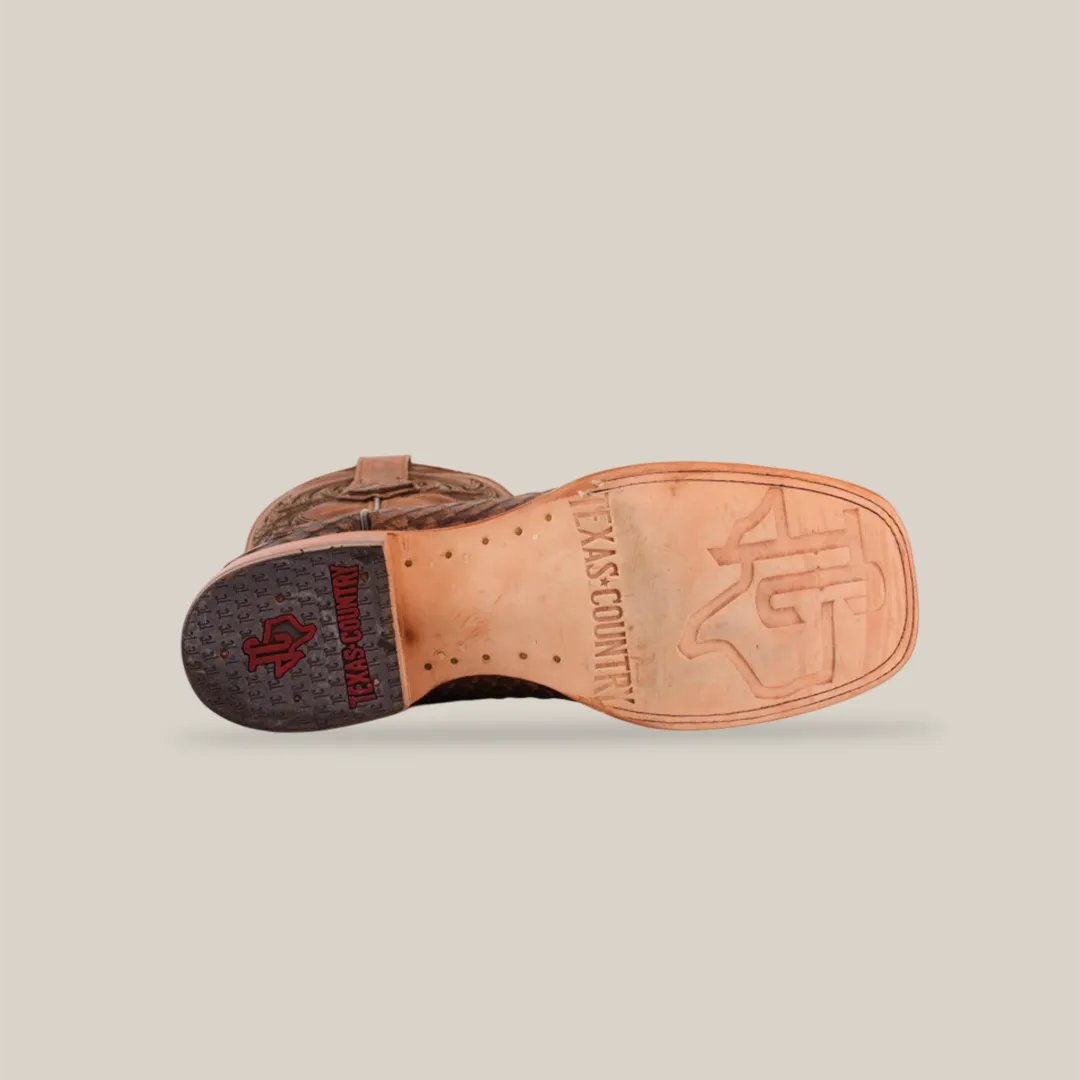 Jumbo Python Print Rustic Brown - Square Toe