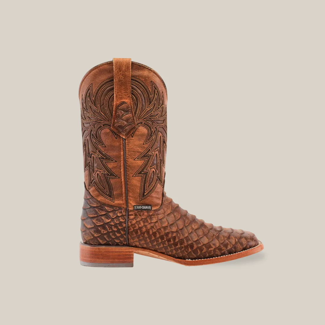 Jumbo Python Print Rustic Brown - Square Toe