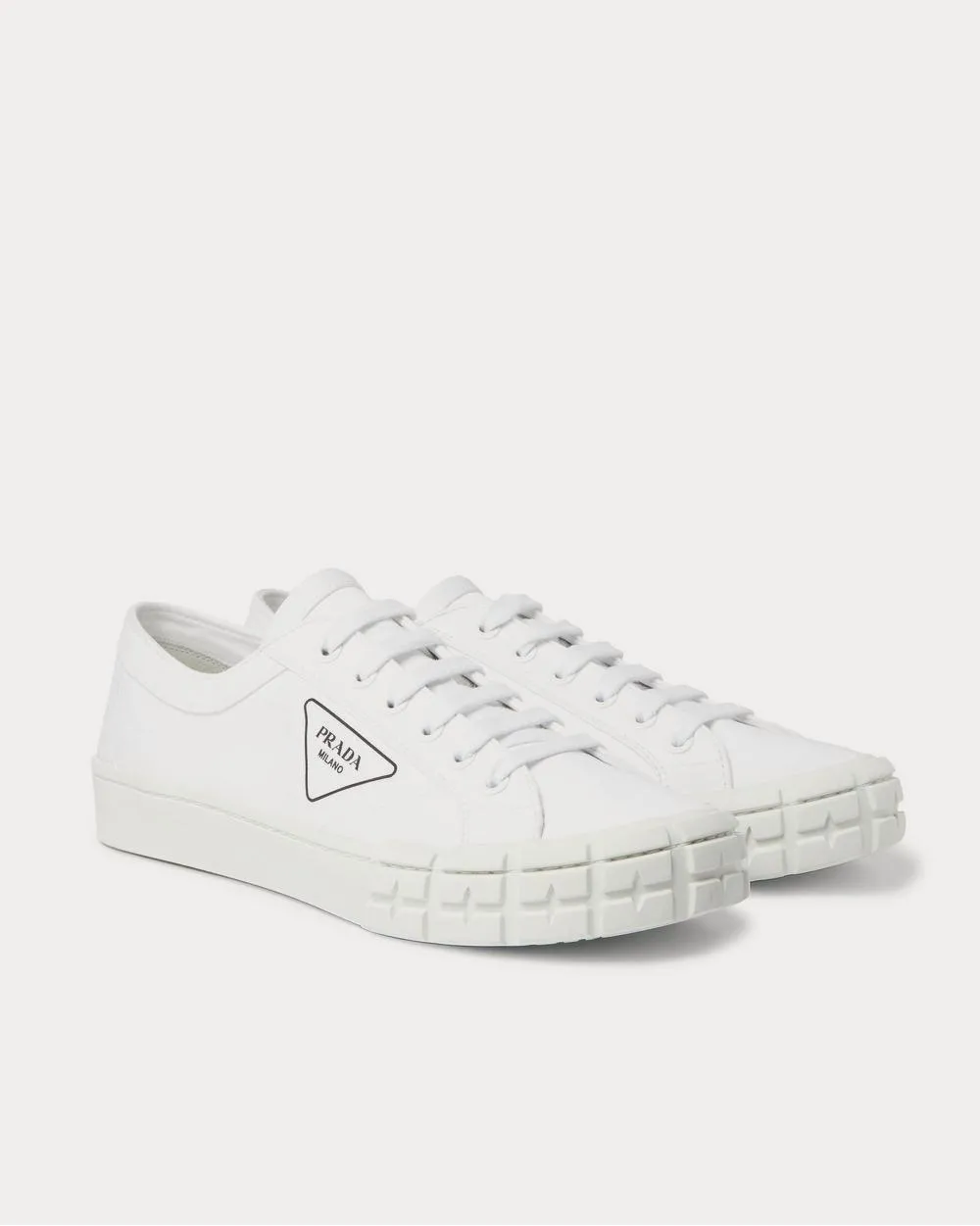 Logo-Print Canvas  White low top sneakers