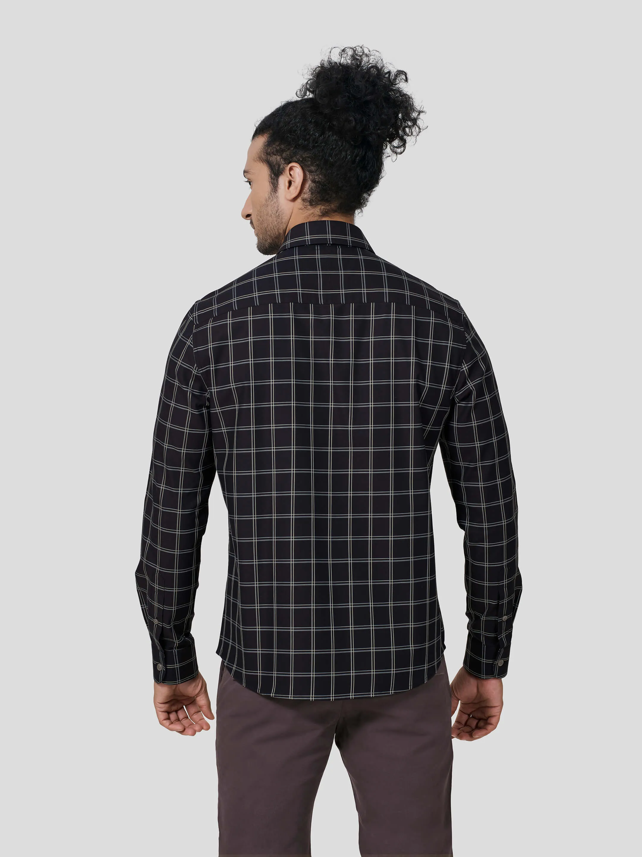 Massocco Full Sleeve Untuck Fit Check Shirt