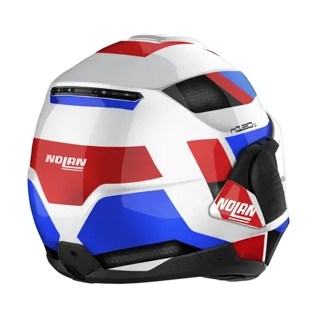 Nolan N120-1 Subway N-COM Metal White Blue Red Motorcycle Helmet